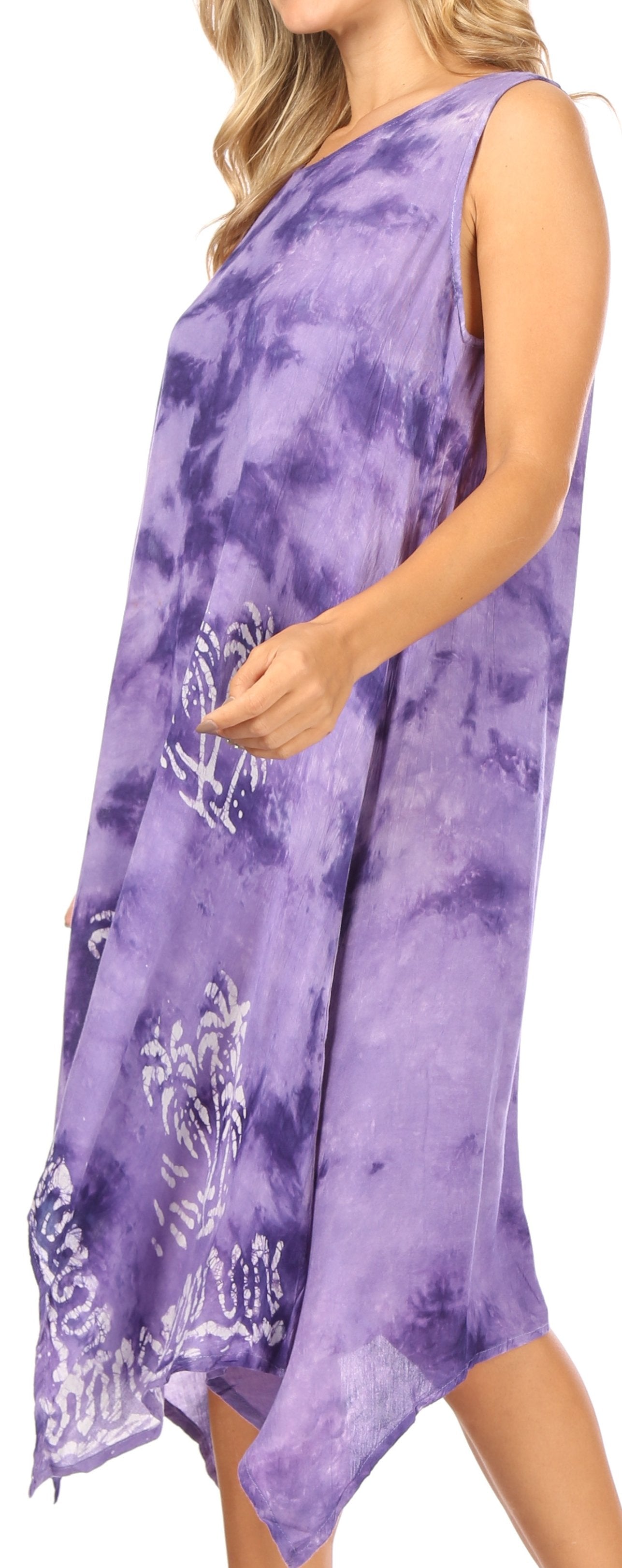 Sakkas Tinna Women's Casual Sleeveless Tank Flare Midi Boho Print Dress Cover-up - Concordia Style Boutique