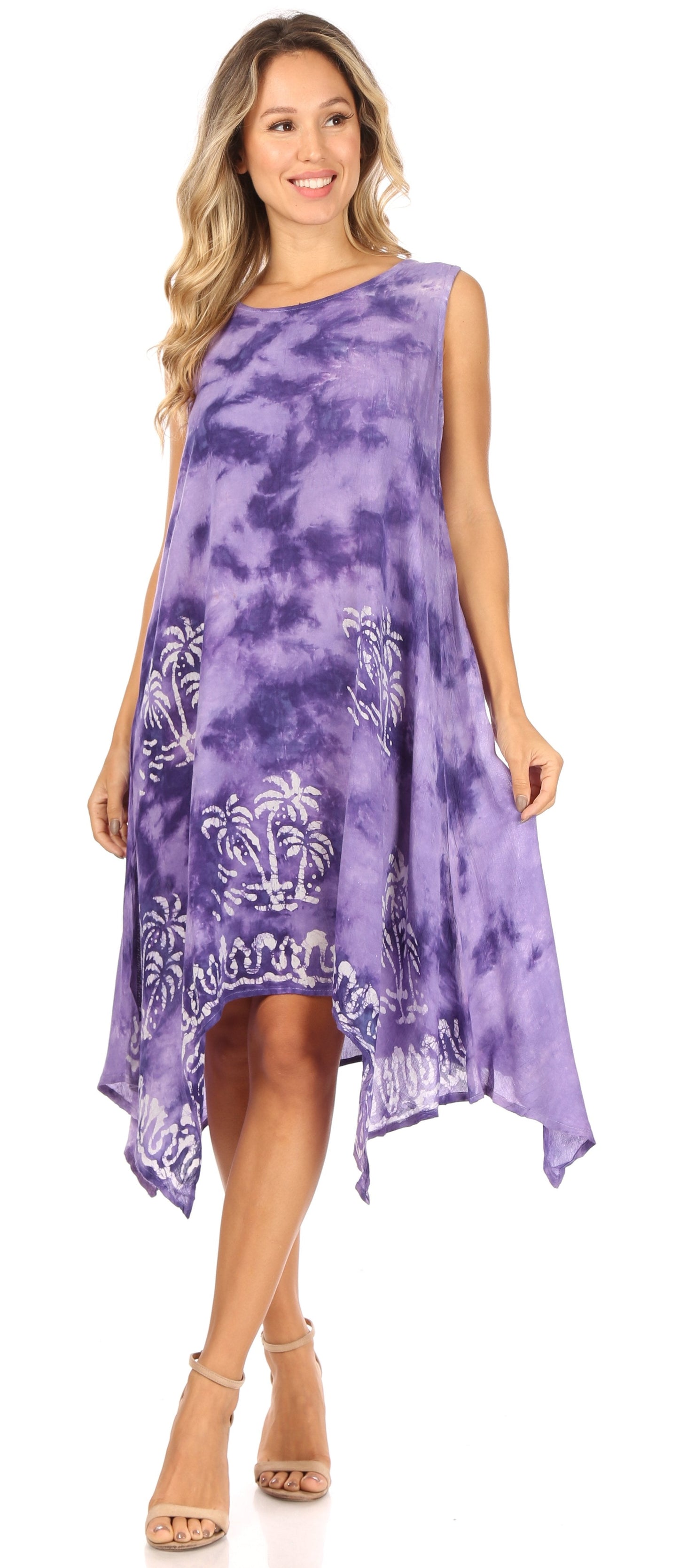 Sakkas Tinna Women's Casual Sleeveless Tank Flare Midi Boho Print Dress Cover-up - Concordia Style Boutique