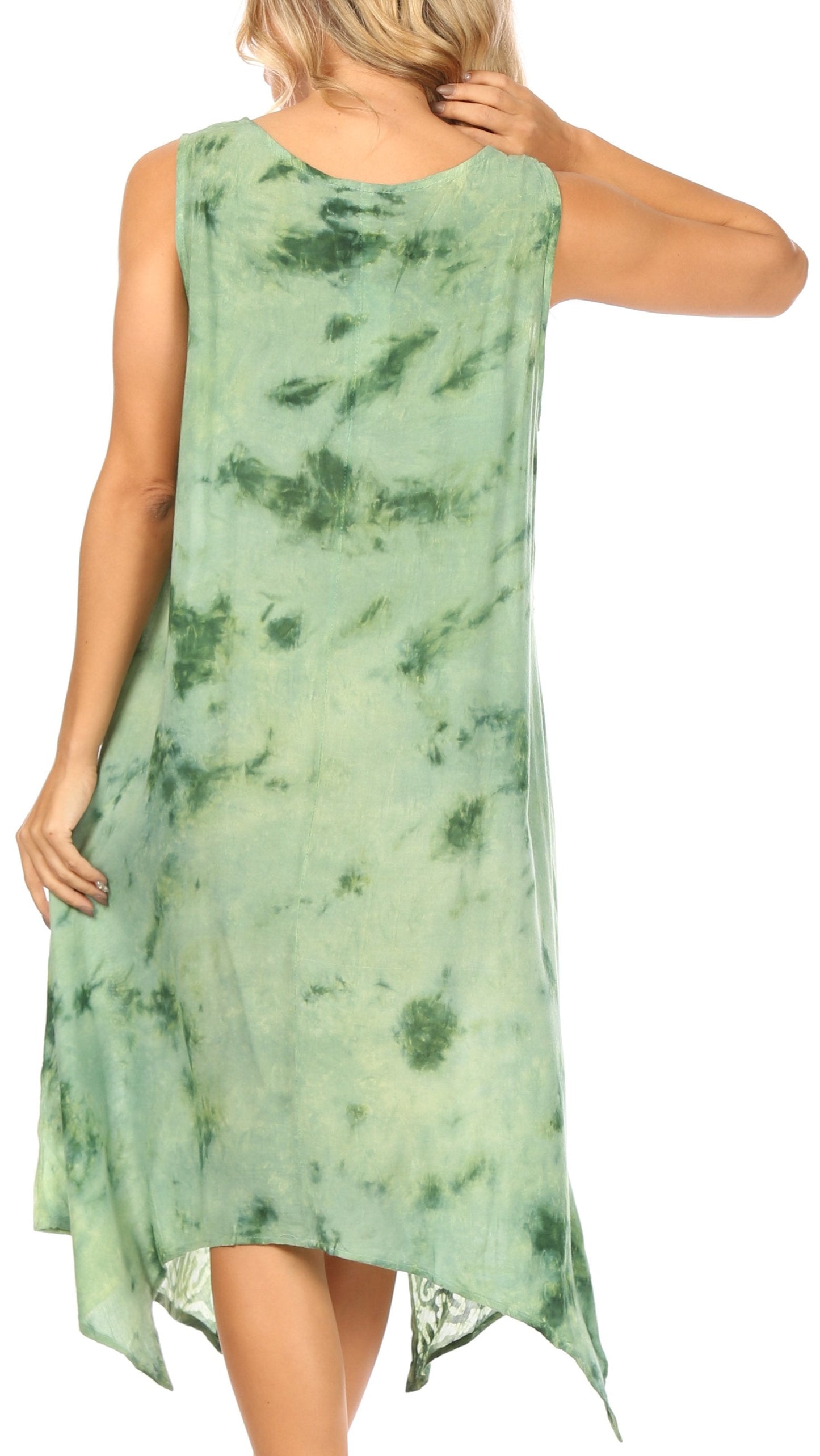 Sakkas Tinna Women's Casual Sleeveless Tank Flare Midi Boho Print Dress Cover-up - Concordia Style Boutique