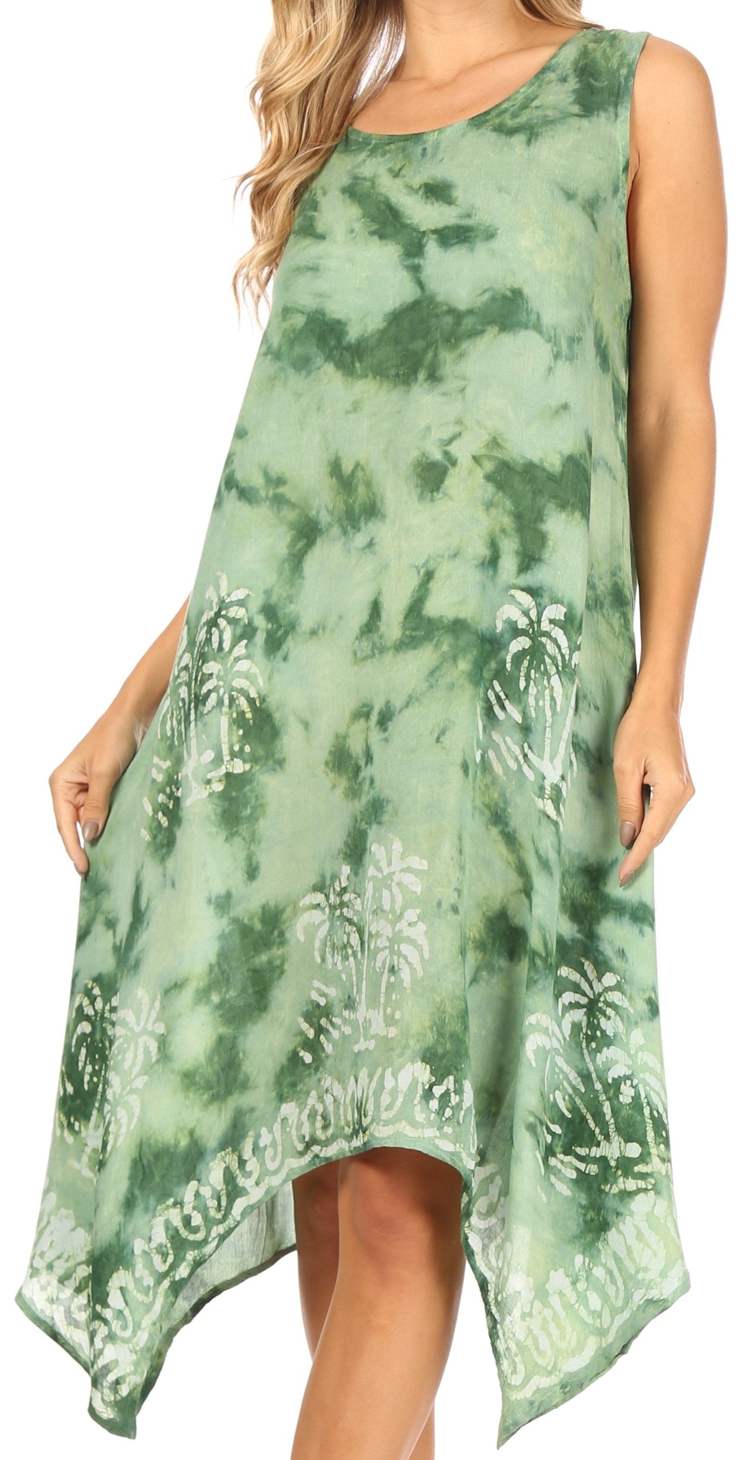 Sakkas Tinna Women's Casual Sleeveless Tank Flare Midi Boho Print Dress Cover-up - Concordia Style Boutique