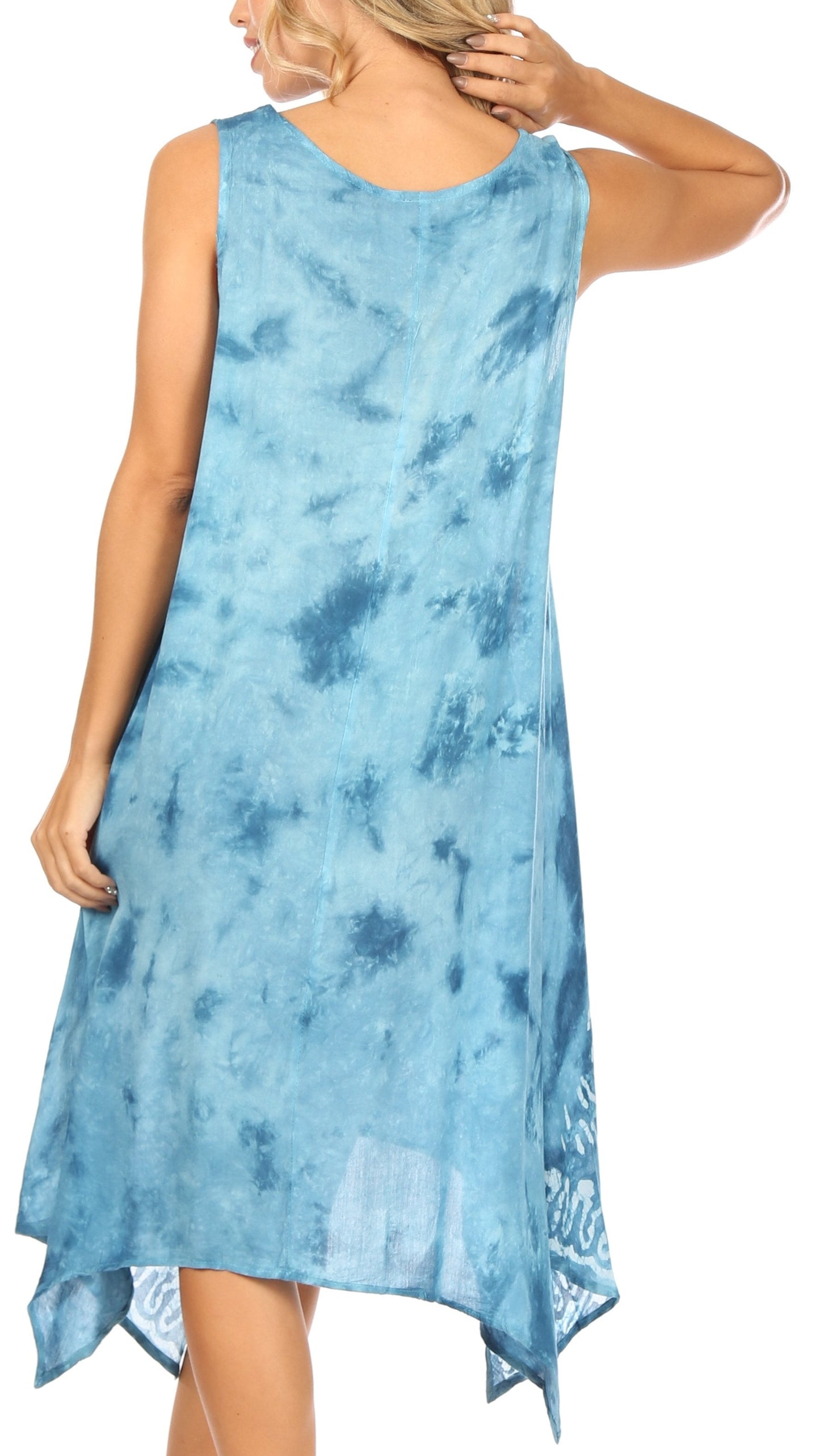 Sakkas Tinna Women's Casual Sleeveless Tank Flare Midi Boho Print Dress Cover-up - Concordia Style Boutique