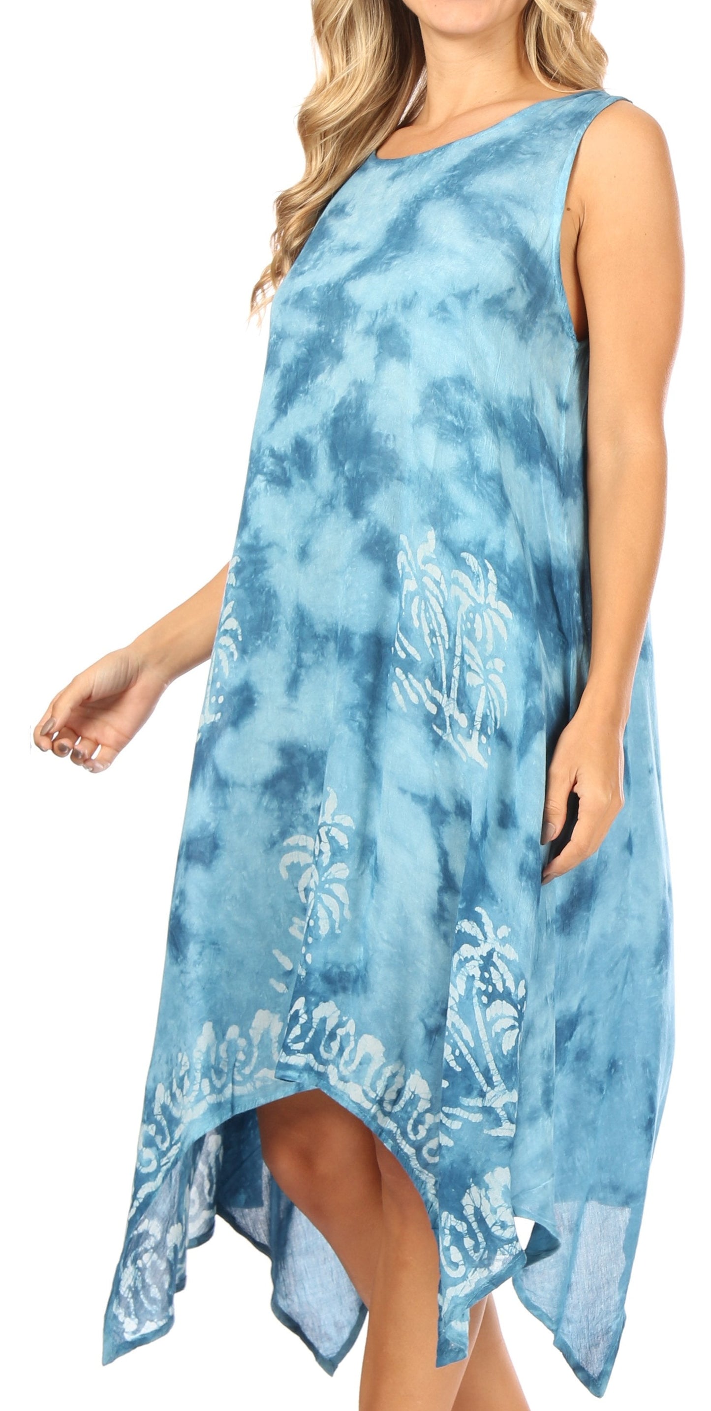 Sakkas Tinna Women's Casual Sleeveless Tank Flare Midi Boho Print Dress Cover-up - Concordia Style Boutique