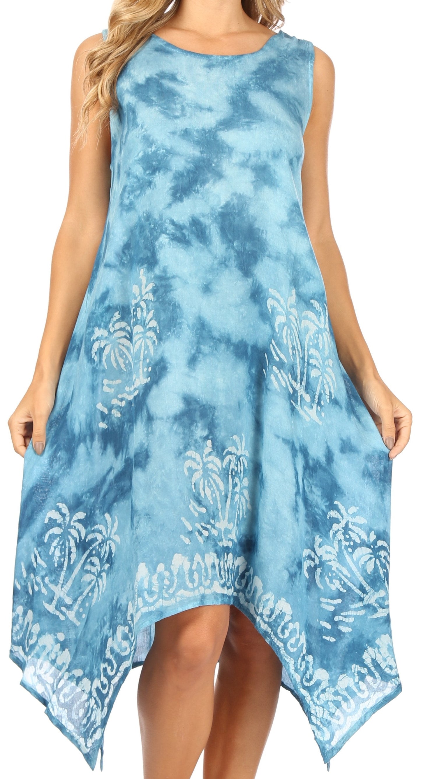 Sakkas Tinna Women's Casual Sleeveless Tank Flare Midi Boho Print Dress Cover-up - Concordia Style Boutique