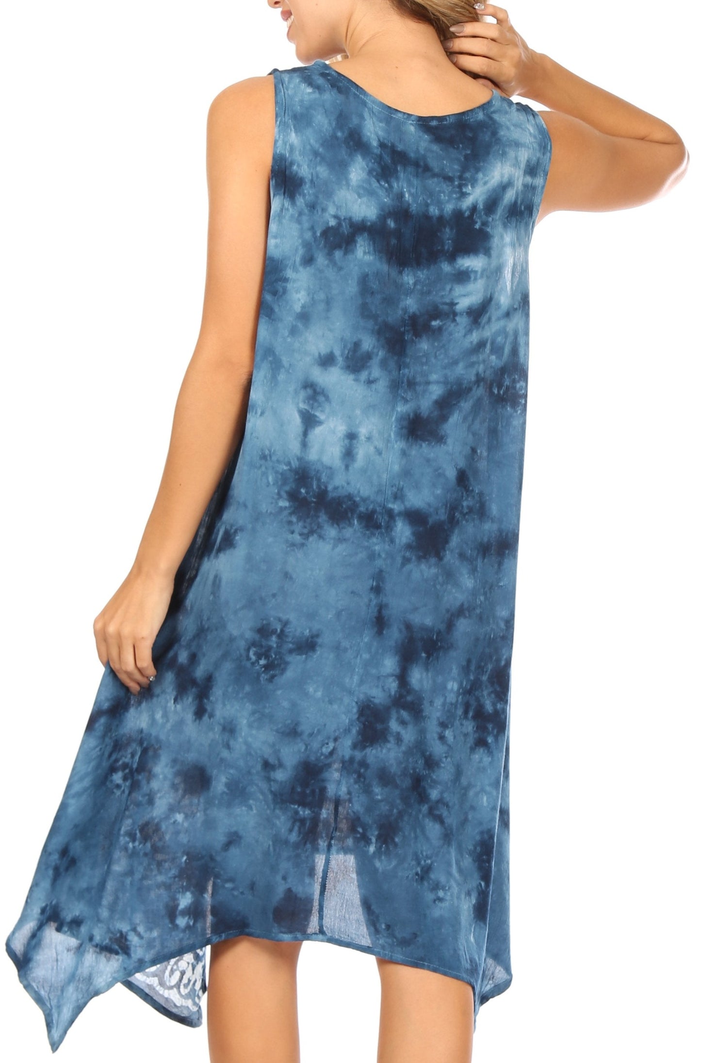 Sakkas Tinna Women's Casual Sleeveless Tank Flare Midi Boho Print Dress Cover-up - Concordia Style Boutique
