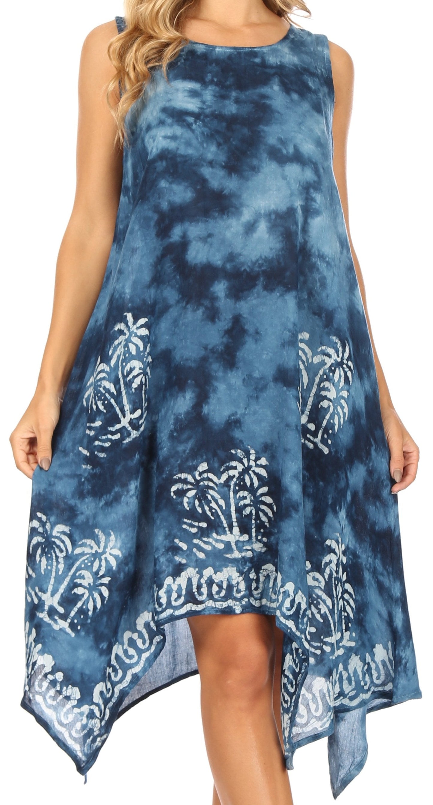 Sakkas Tinna Women's Casual Sleeveless Tank Flare Midi Boho Print Dress Cover-up - Concordia Style Boutique