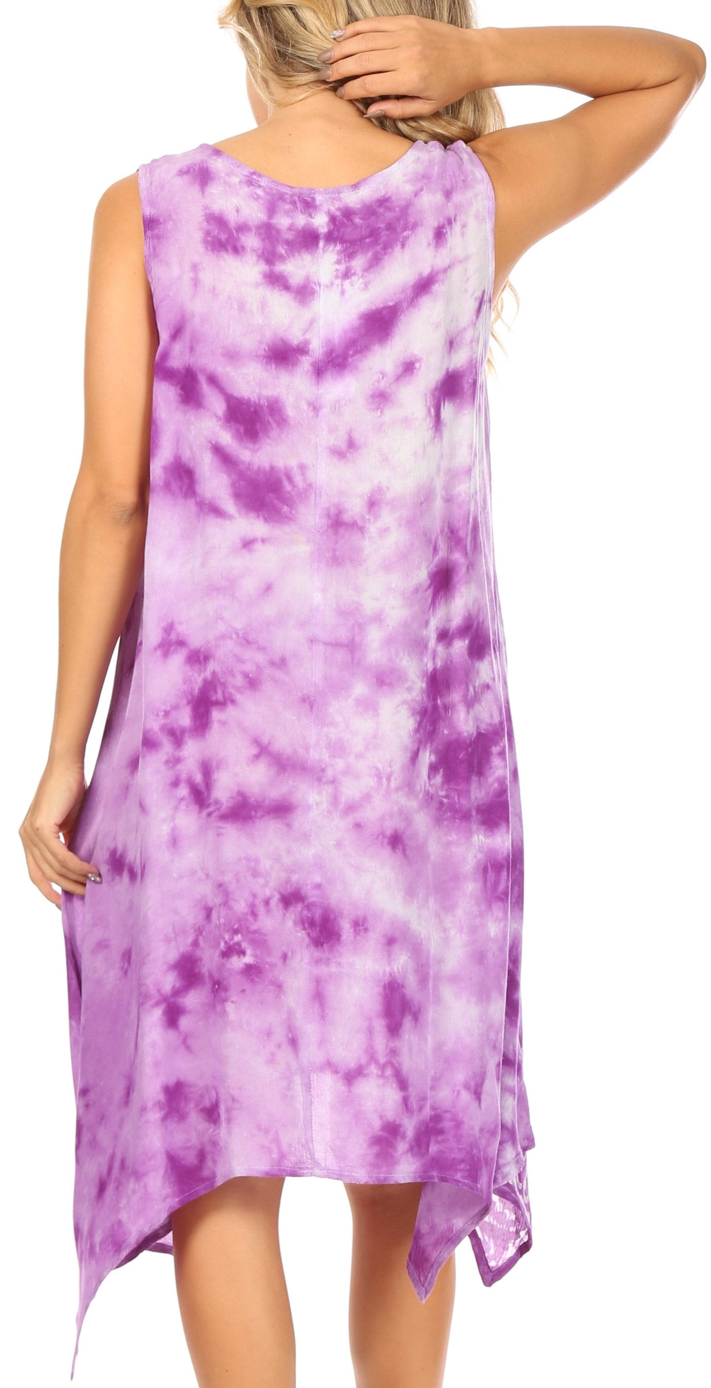 Sakkas Tinna Women's Casual Sleeveless Tank Flare Midi Boho Print Dress Cover-up - Concordia Style Boutique