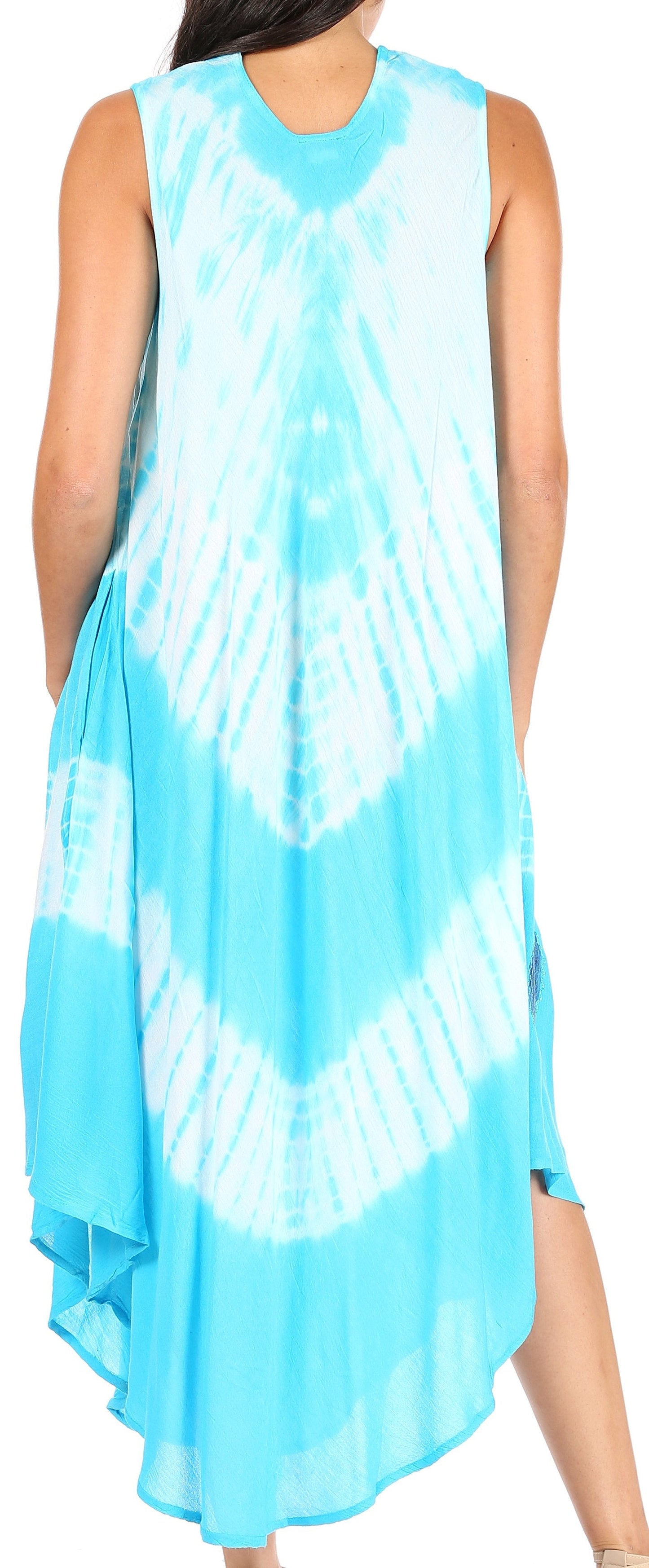 Sakkas Peacock Feather Caftan Dress / Cover Up - Concordia Style Boutique