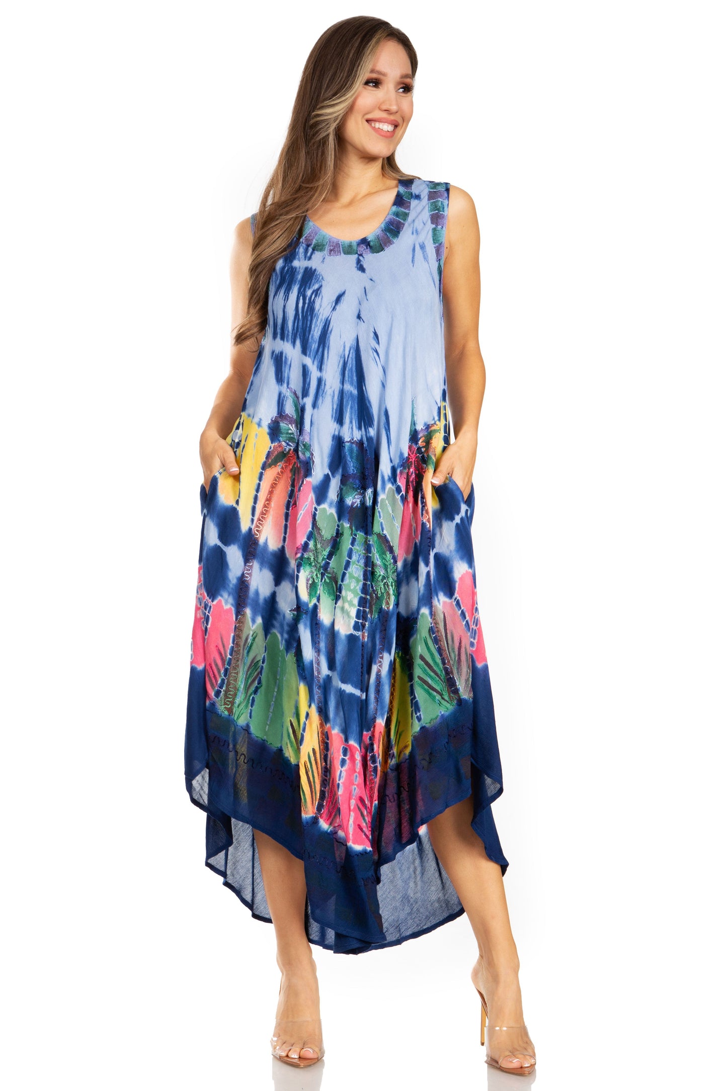 Sakkas Tasanee Caftan Tank Dress / Cover Up - Concordia Style Boutique