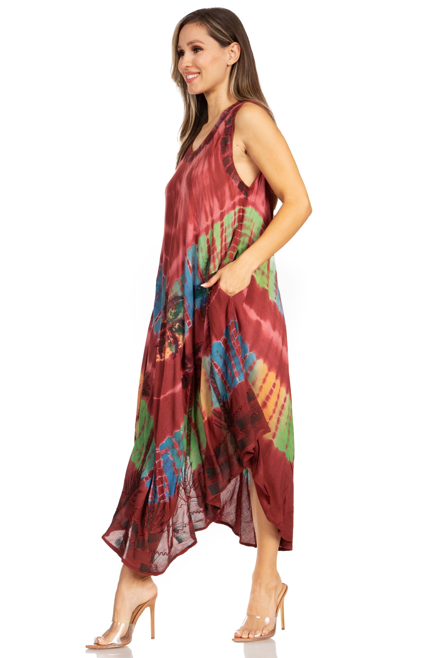 Sakkas Tasanee Caftan Tank Dress / Cover Up - Concordia Style Boutique