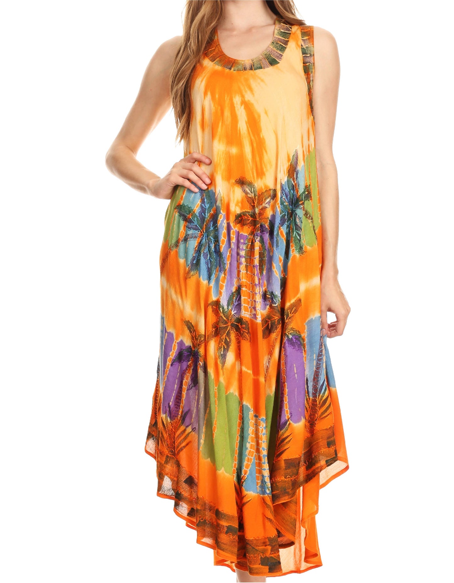 Sakkas Tasanee Caftan Tank Dress / Cover Up - Concordia Style Boutique