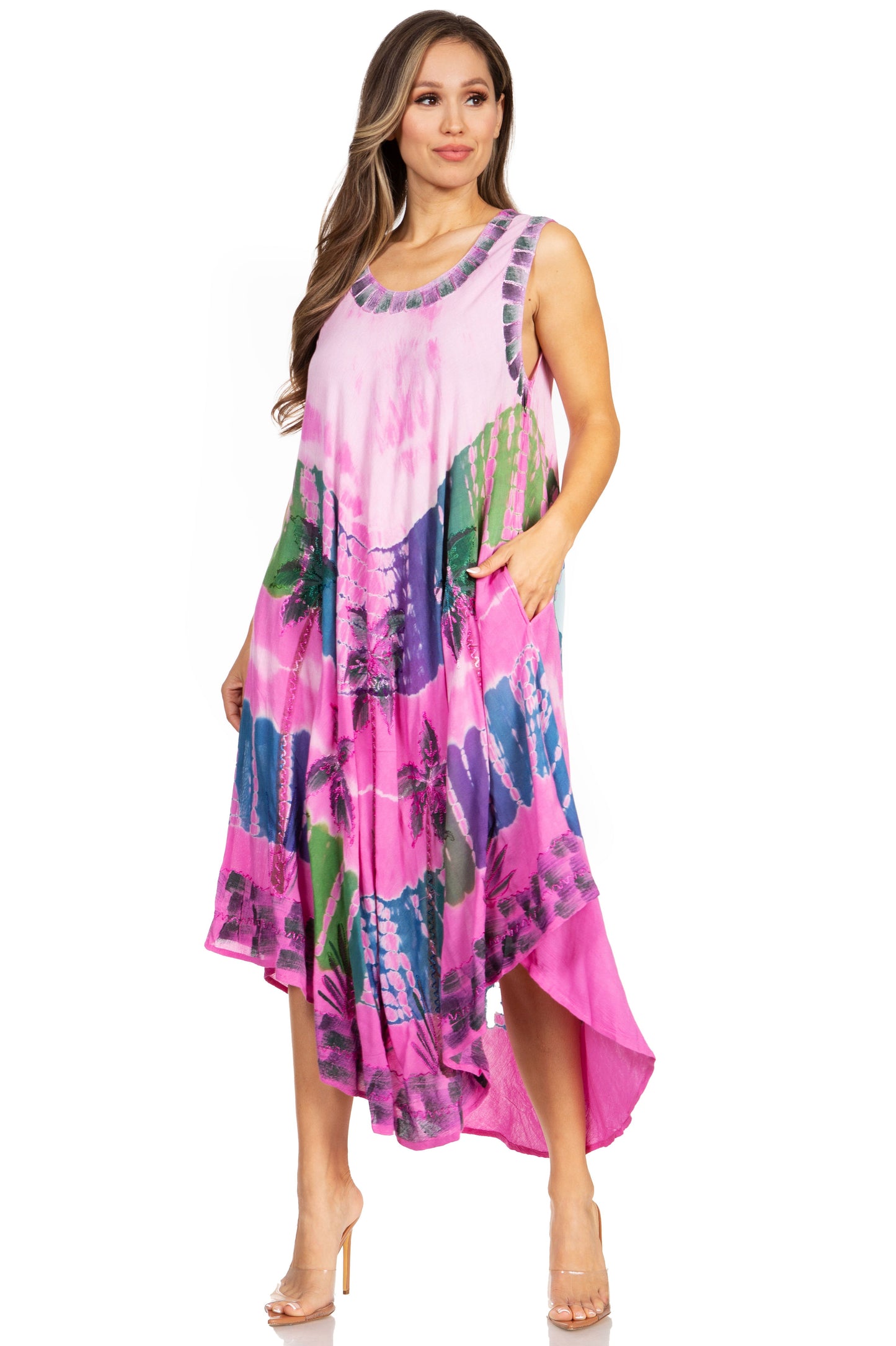 Sakkas Tasanee Caftan Tank Dress / Cover Up - Concordia Style Boutique