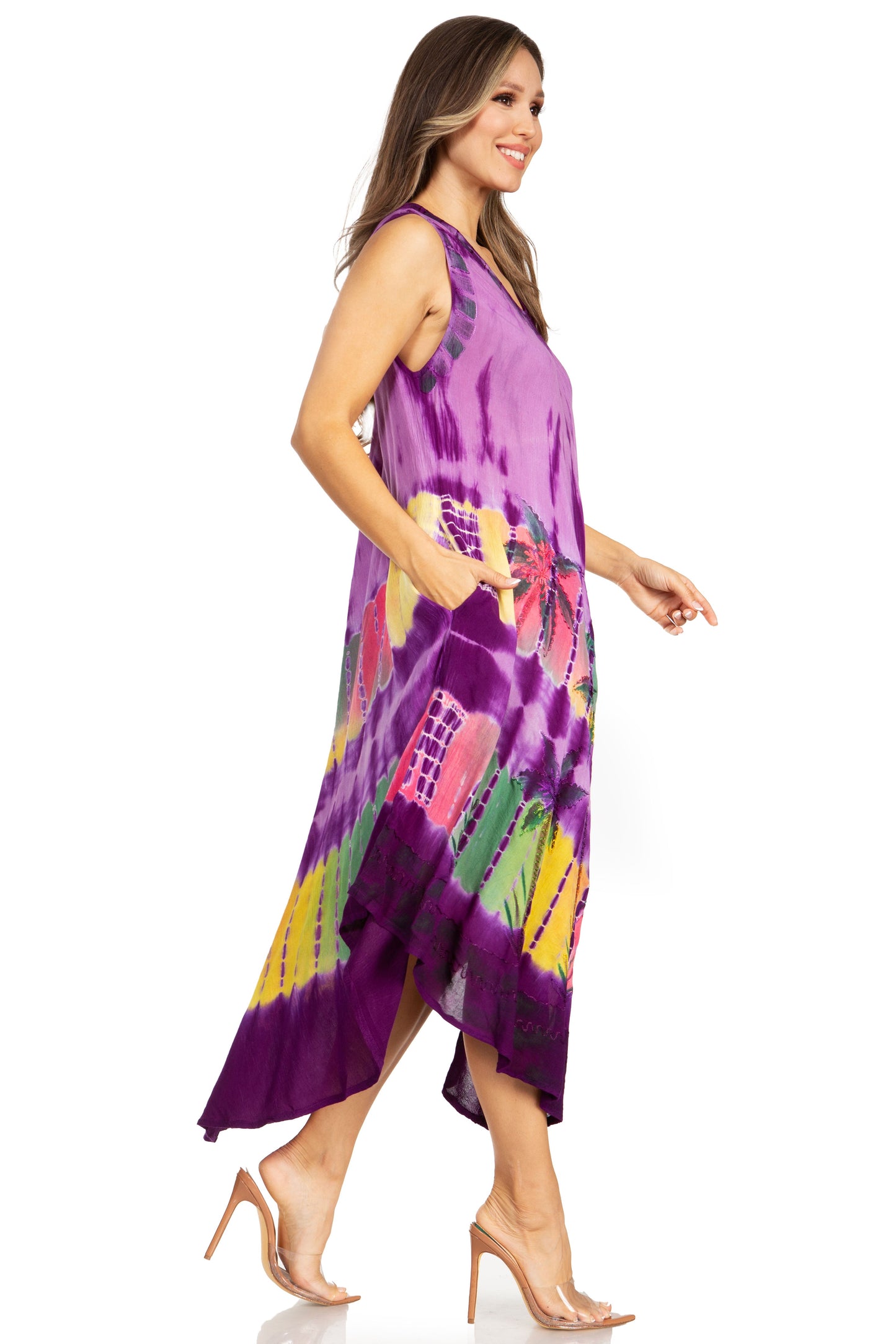 Sakkas Tasanee Caftan Tank Dress / Cover Up - Concordia Style Boutique