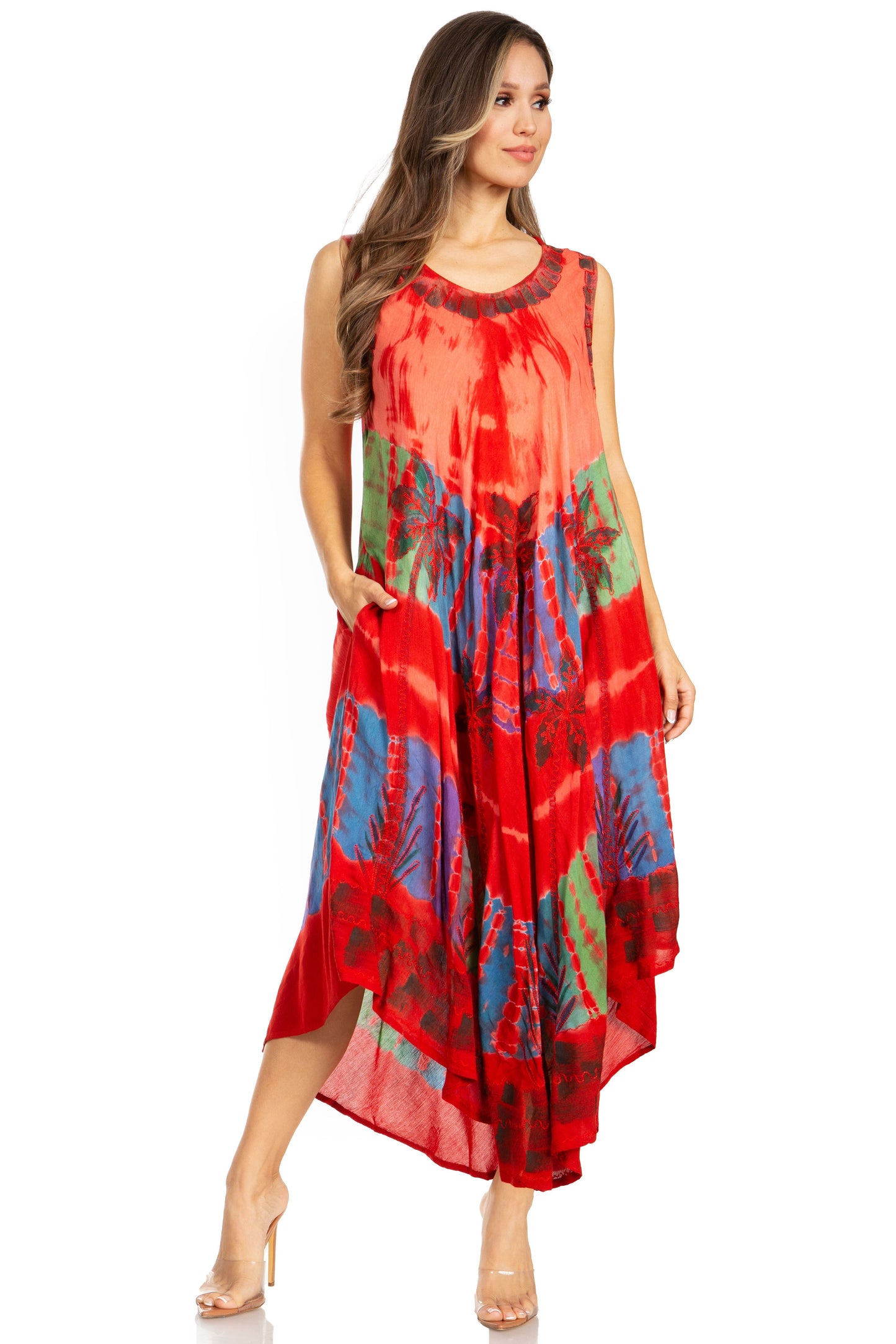 Sakkas Tasanee Caftan Tank Dress / Cover Up - Concordia Style Boutique
