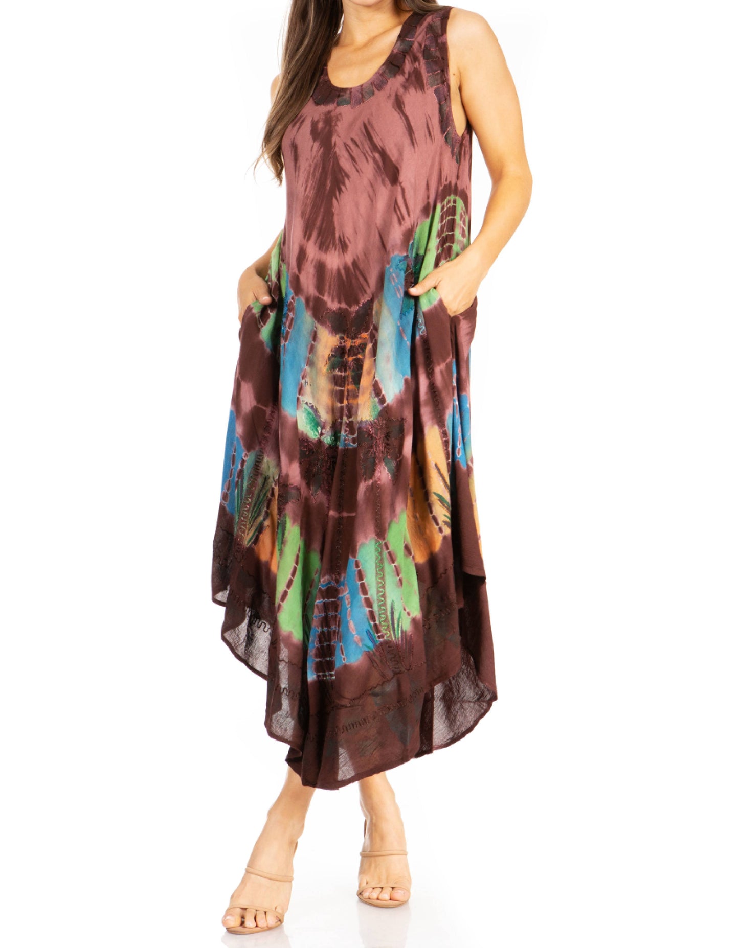 Sakkas Tasanee Caftan Tank Dress / Cover Up - Concordia Style Boutique