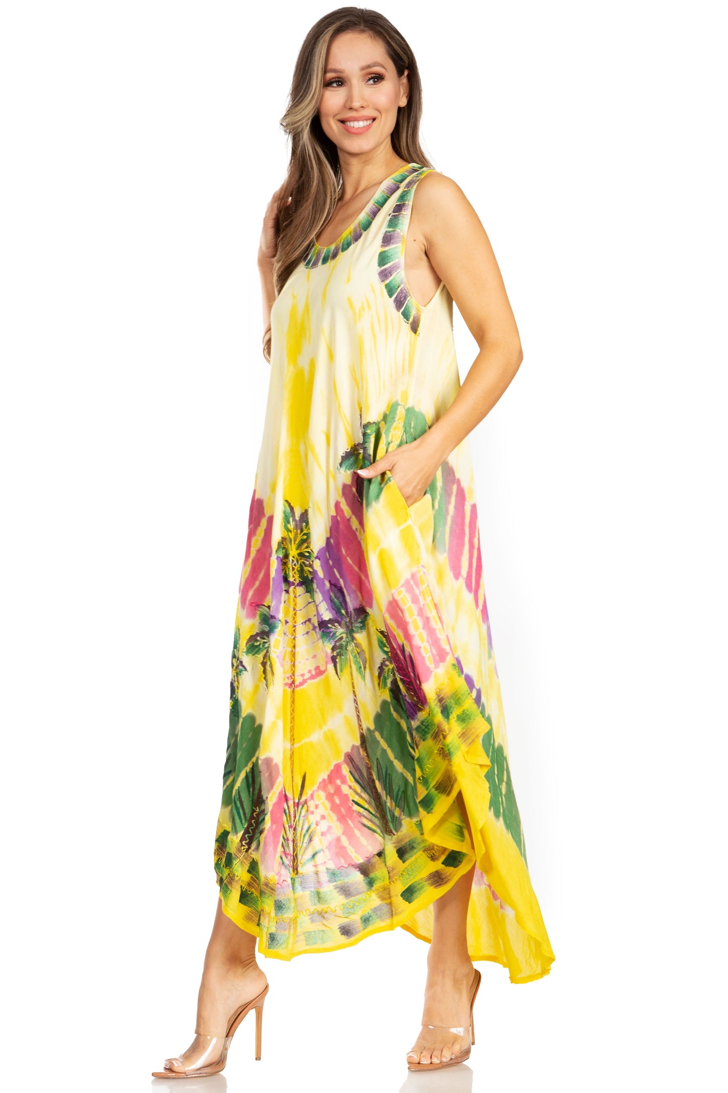 Sakkas Tasanee Caftan Tank Dress / Cover Up - Concordia Style Boutique