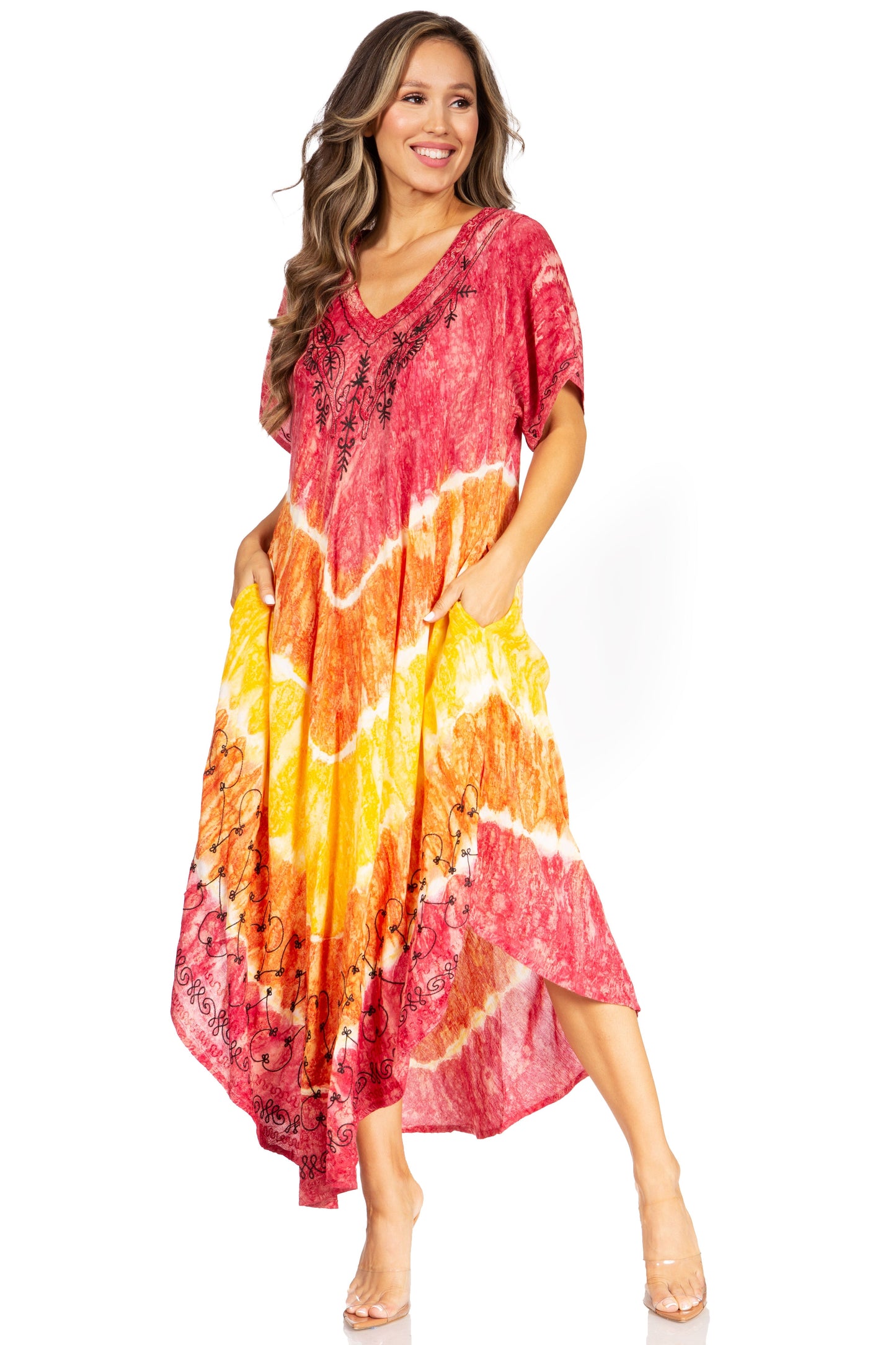 Sakkas Viveka Embroidered Caftan Dress - Concordia Style Boutique