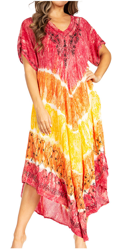 Sakkas Viveka Embroidered Caftan Dress - Concordia Style Boutique