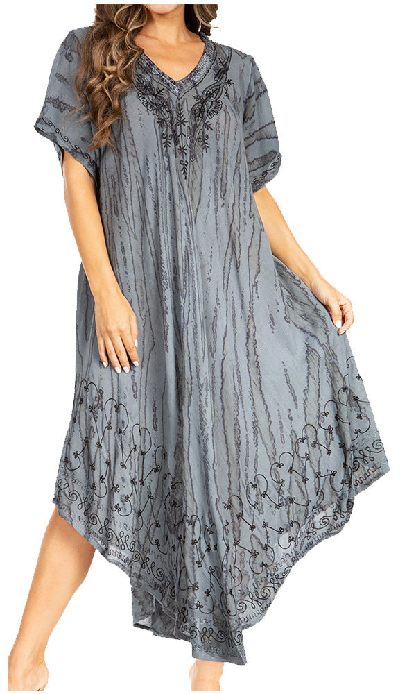 Sakkas Viveka Embroidered Caftan Dress - Concordia Style Boutique