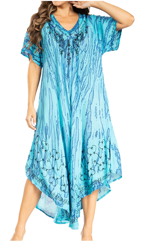 Sakkas Viveka Embroidered Caftan Dress - Concordia Style Boutique