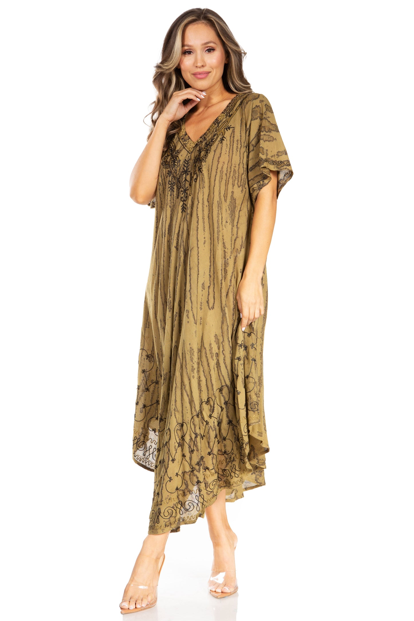 Sakkas Viveka Embroidered Caftan Dress - Concordia Style Boutique