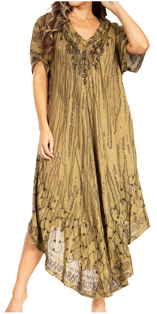 Sakkas Viveka Embroidered Caftan Dress - Concordia Style Boutique