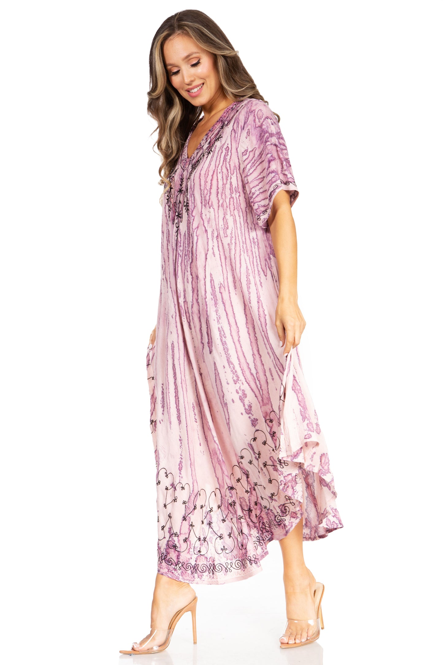 Sakkas Viveka Embroidered Caftan Dress - Concordia Style Boutique