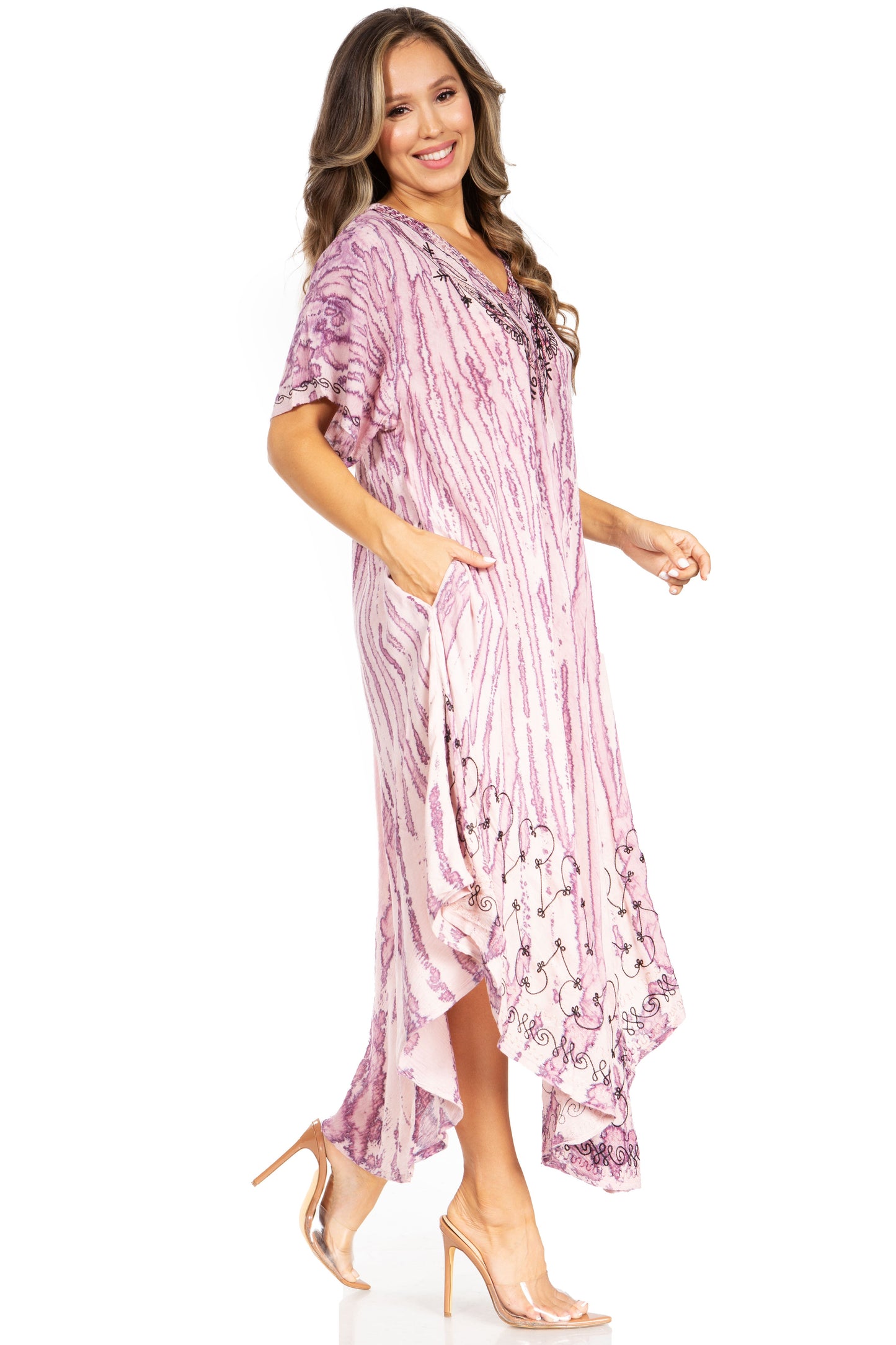 Sakkas Viveka Embroidered Caftan Dress - Concordia Style Boutique