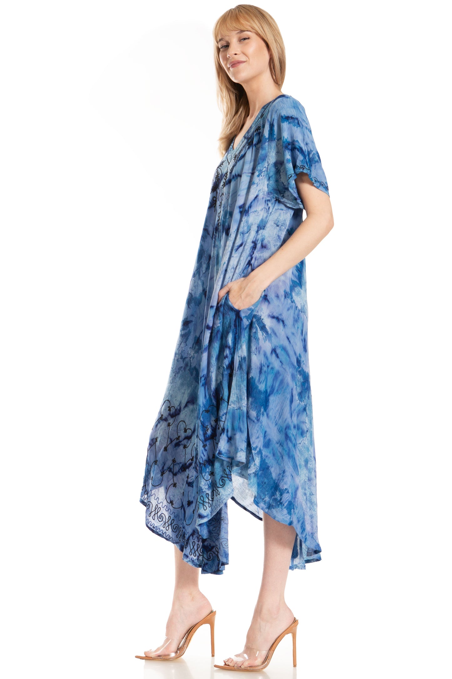 Sakkas Viveka Embroidered Caftan Dress - Concordia Style Boutique