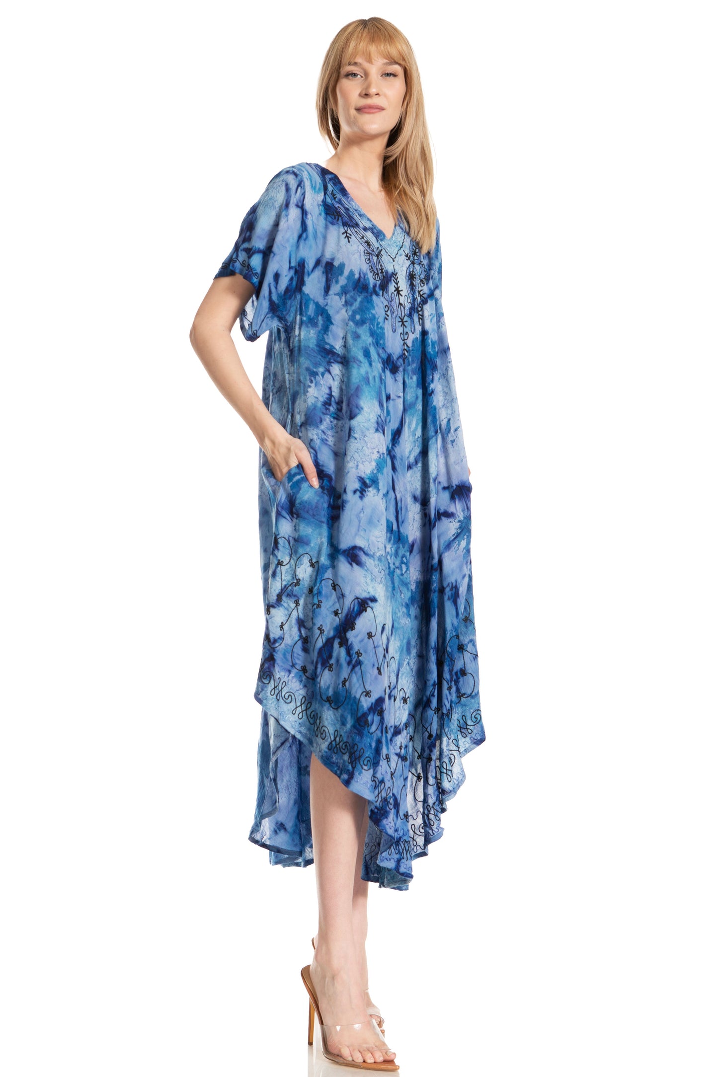 Sakkas Viveka Embroidered Caftan Dress - Concordia Style Boutique