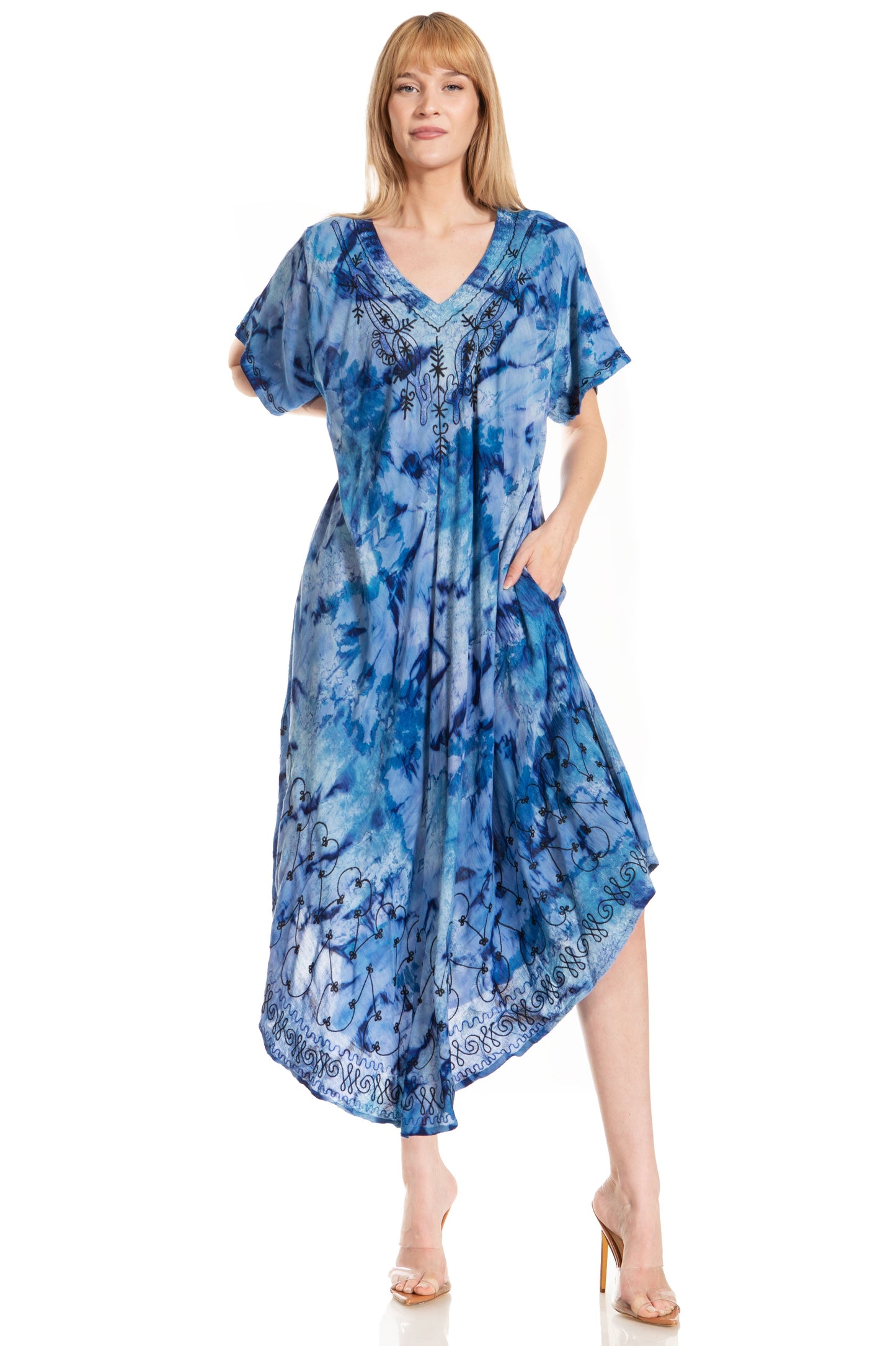 Sakkas Viveka Embroidered Caftan Dress - Concordia Style Boutique