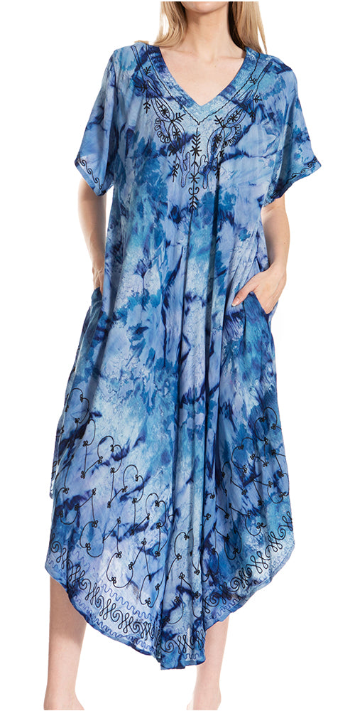 Sakkas Viveka Embroidered Caftan Dress - Concordia Style Boutique