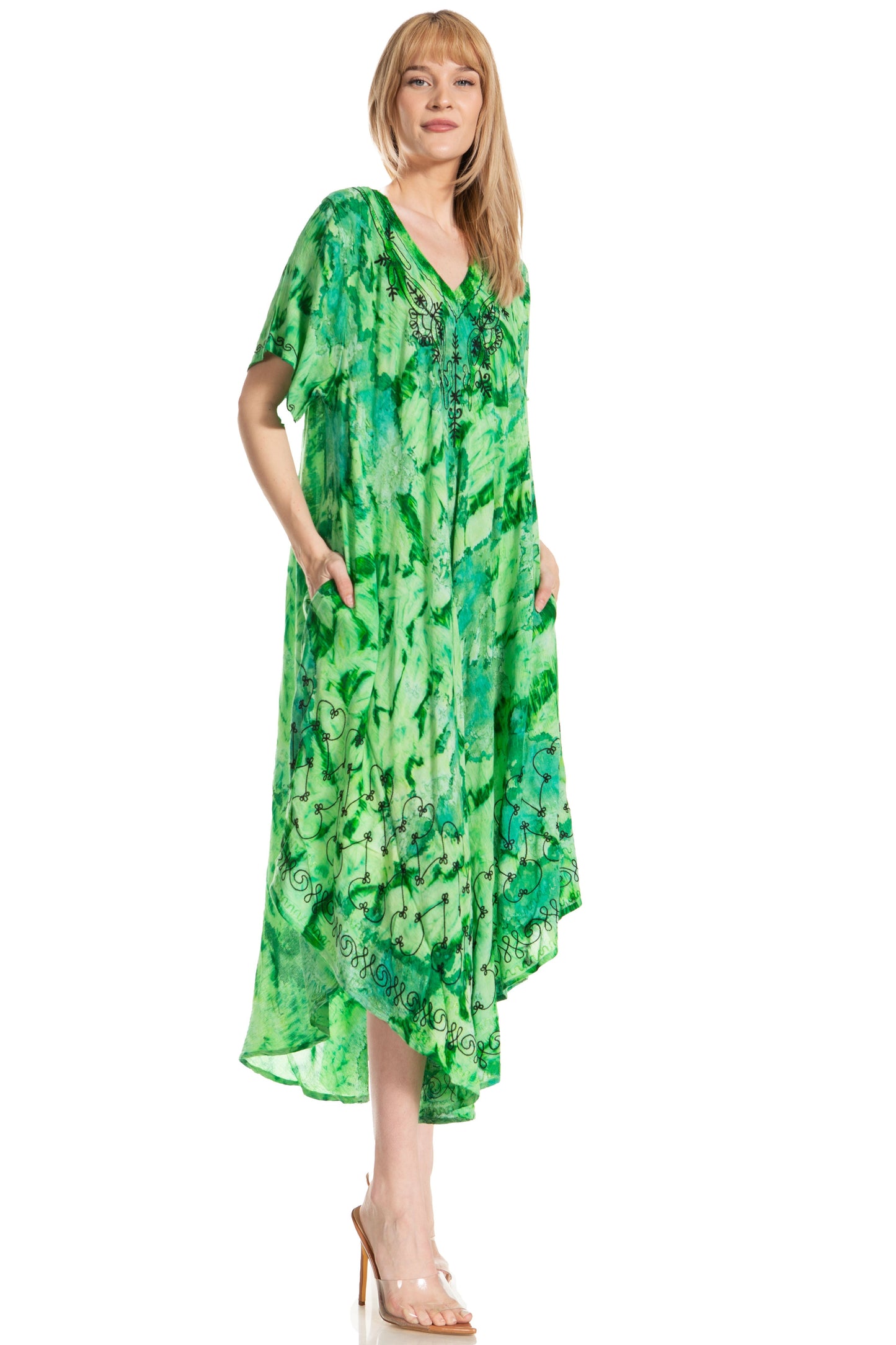 Sakkas Viveka Embroidered Caftan Dress - Concordia Style Boutique