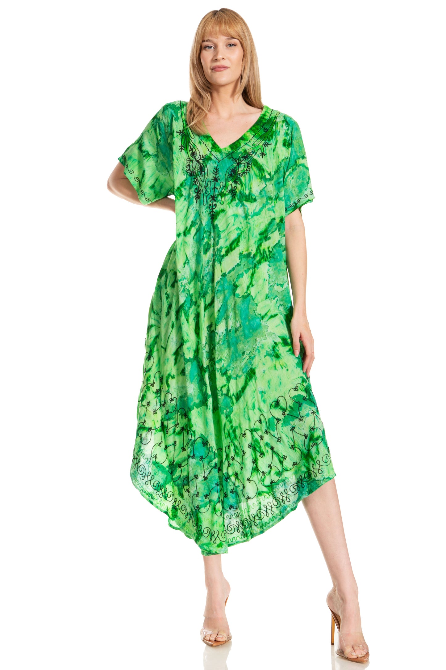 Sakkas Viveka Embroidered Caftan Dress - Concordia Style Boutique