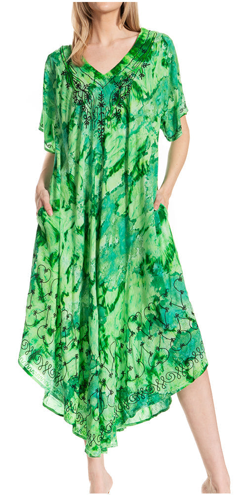 Sakkas Viveka Embroidered Caftan Dress - Concordia Style Boutique