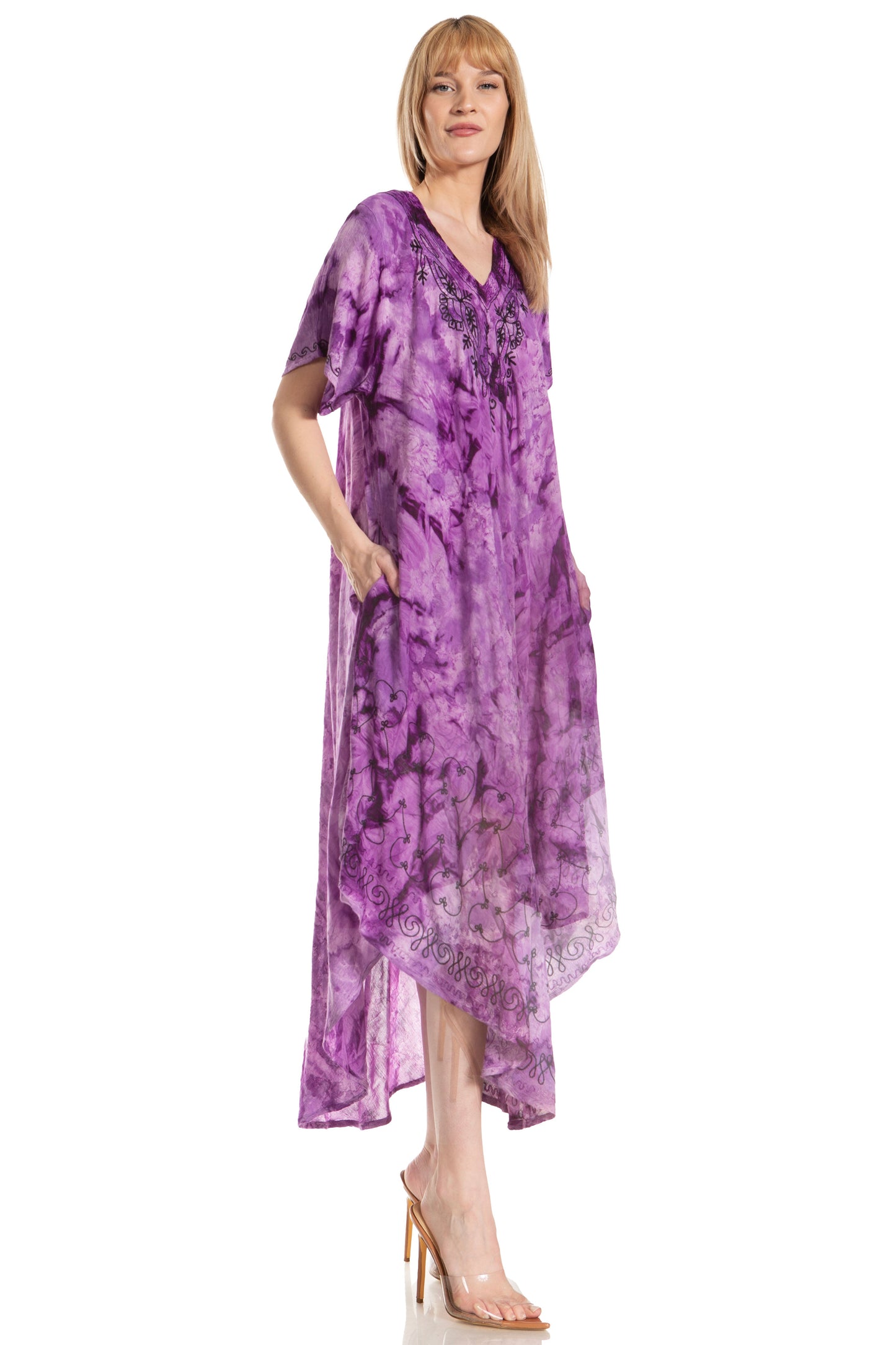 Sakkas Viveka Embroidered Caftan Dress - Concordia Style Boutique