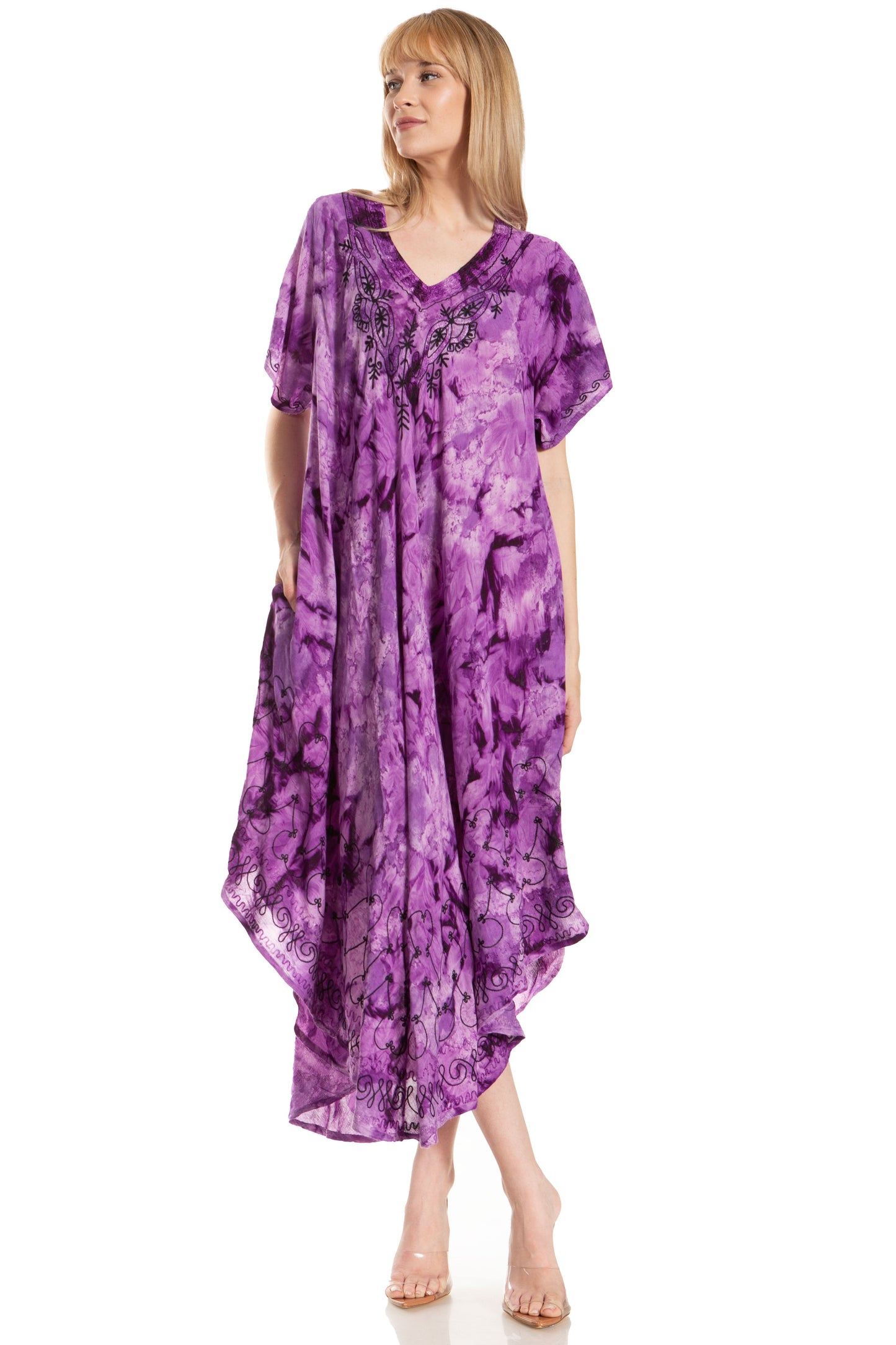 Sakkas Viveka Embroidered Caftan Dress - Concordia Style Boutique