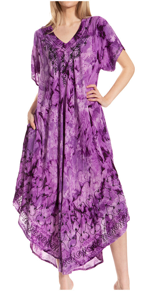 Sakkas Viveka Embroidered Caftan Dress - Concordia Style Boutique