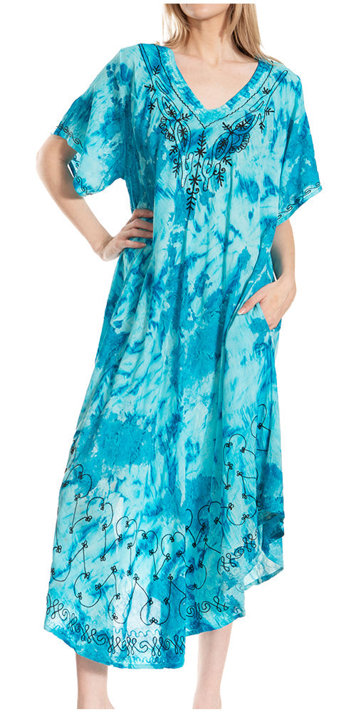 Sakkas Viveka Embroidered Caftan Dress - Concordia Style Boutique