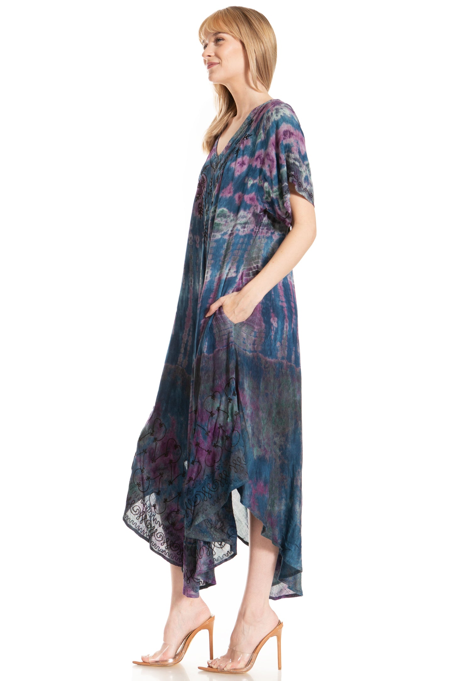 Sakkas Viveka Embroidered Caftan Dress - Concordia Style Boutique