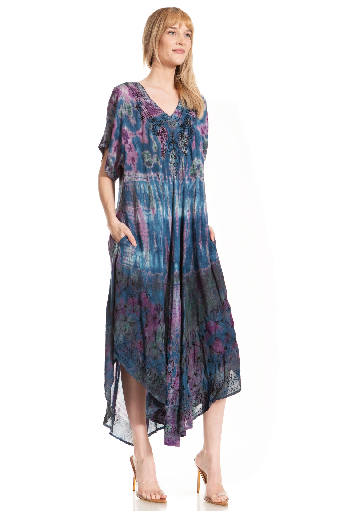 Sakkas Viveka Embroidered Caftan Dress - Concordia Style Boutique
