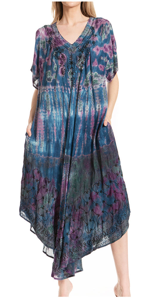 Sakkas Viveka Embroidered Caftan Dress - Concordia Style Boutique