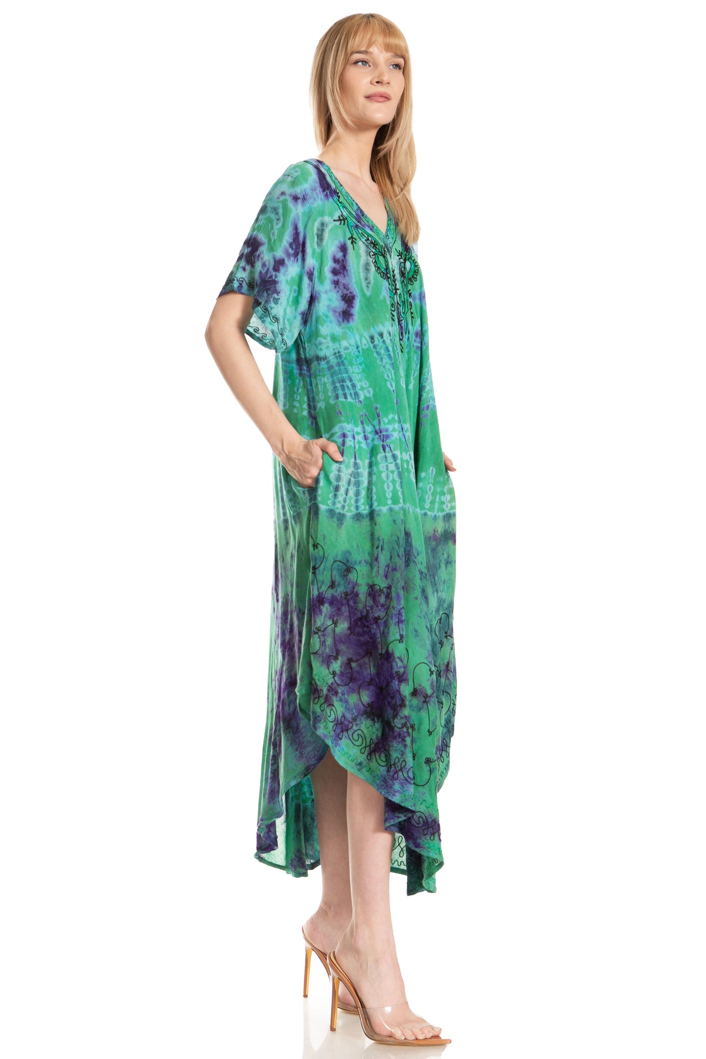 Sakkas Viveka Embroidered Caftan Dress - Concordia Style Boutique