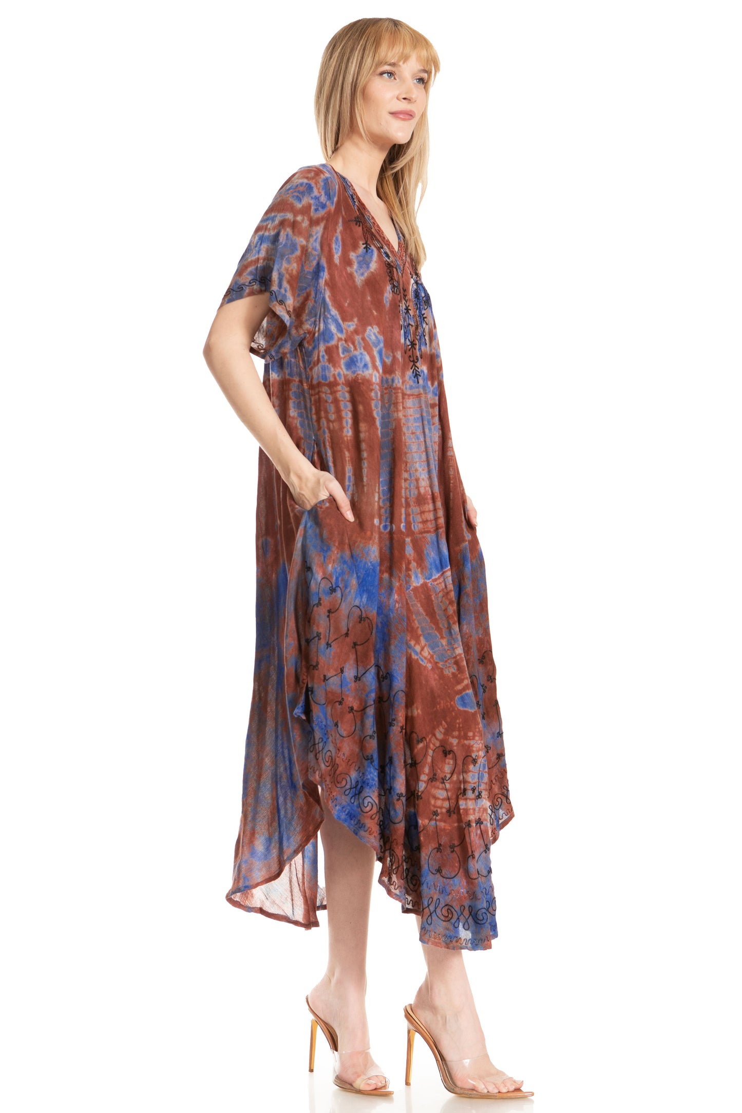Sakkas Viveka Embroidered Caftan Dress - Concordia Style Boutique