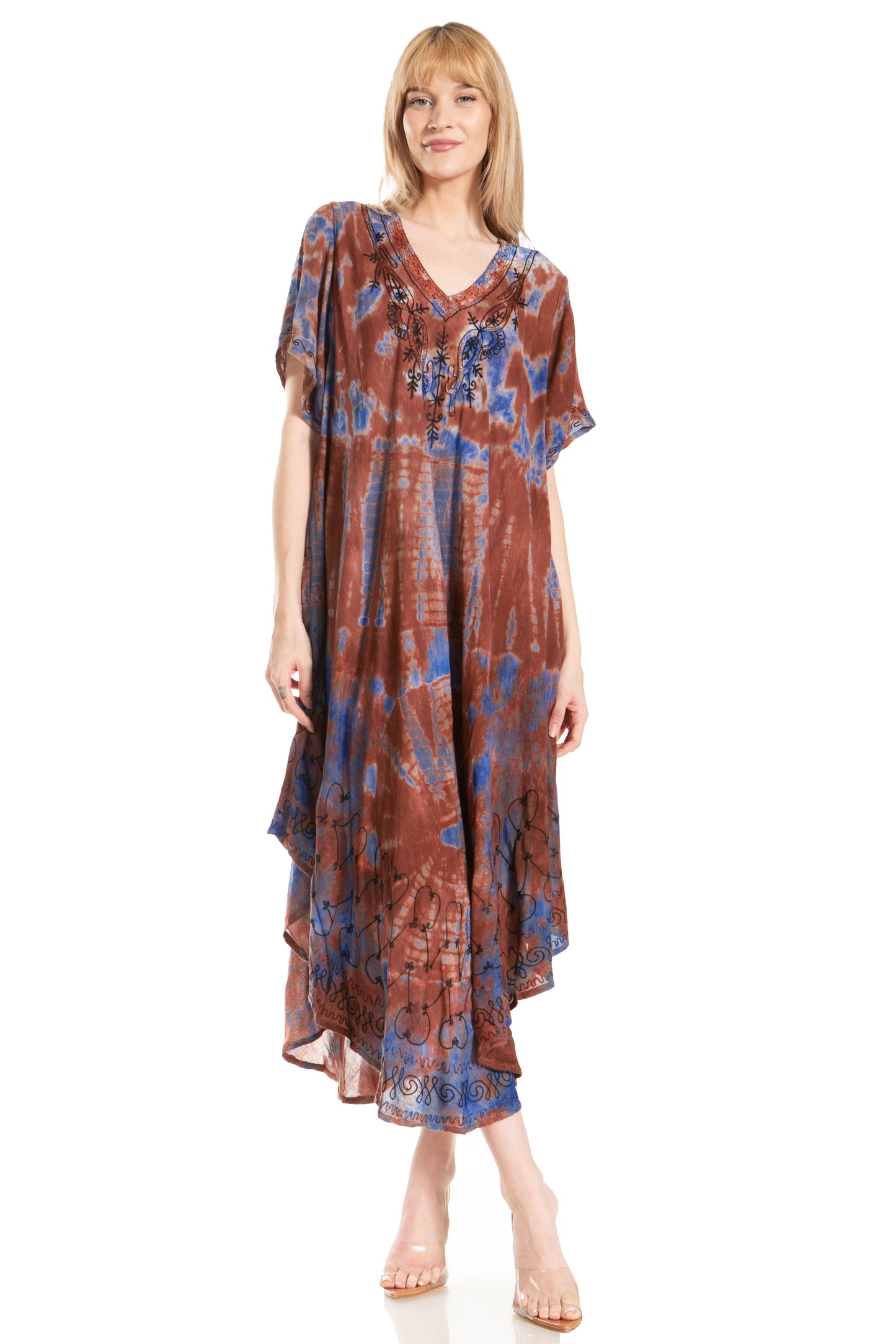 Sakkas Viveka Embroidered Caftan Dress - Concordia Style Boutique
