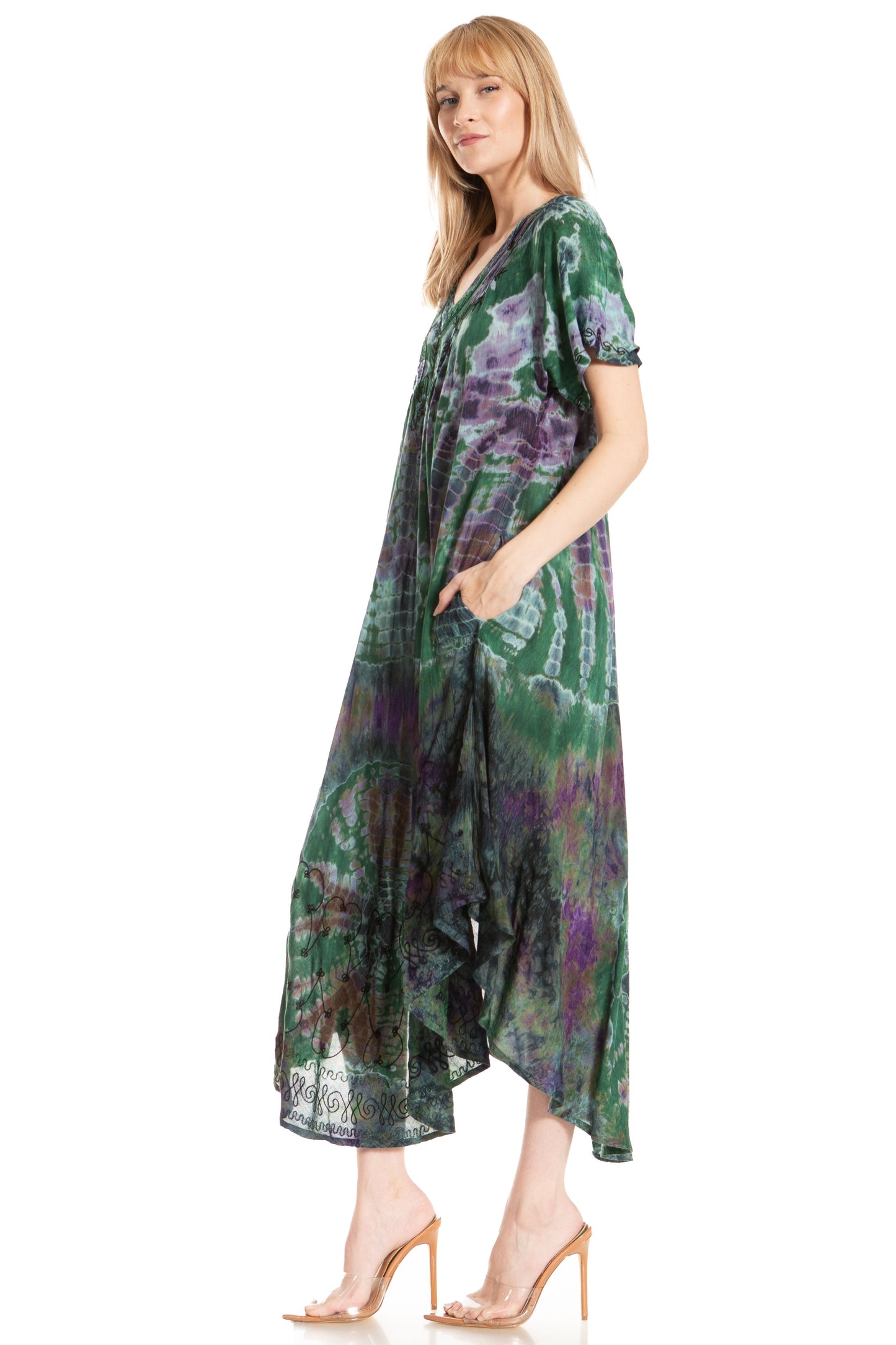 Sakkas Viveka Embroidered Caftan Dress - Concordia Style Boutique