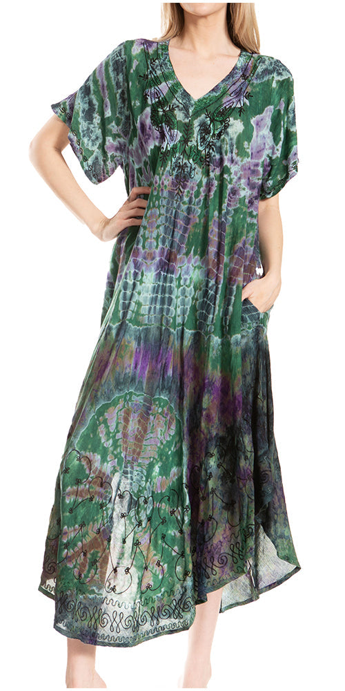 Sakkas Viveka Embroidered Caftan Dress - Concordia Style Boutique