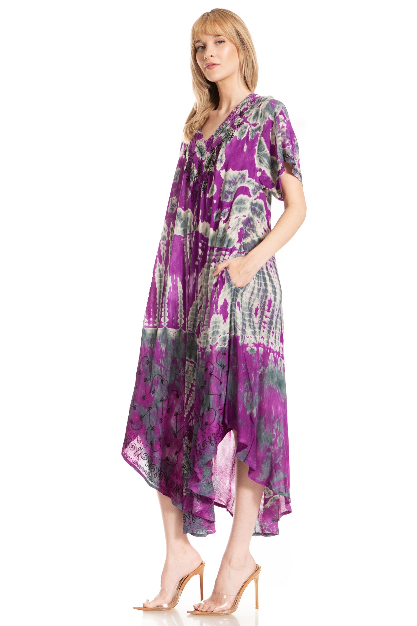 Sakkas Viveka Embroidered Caftan Dress - Concordia Style Boutique