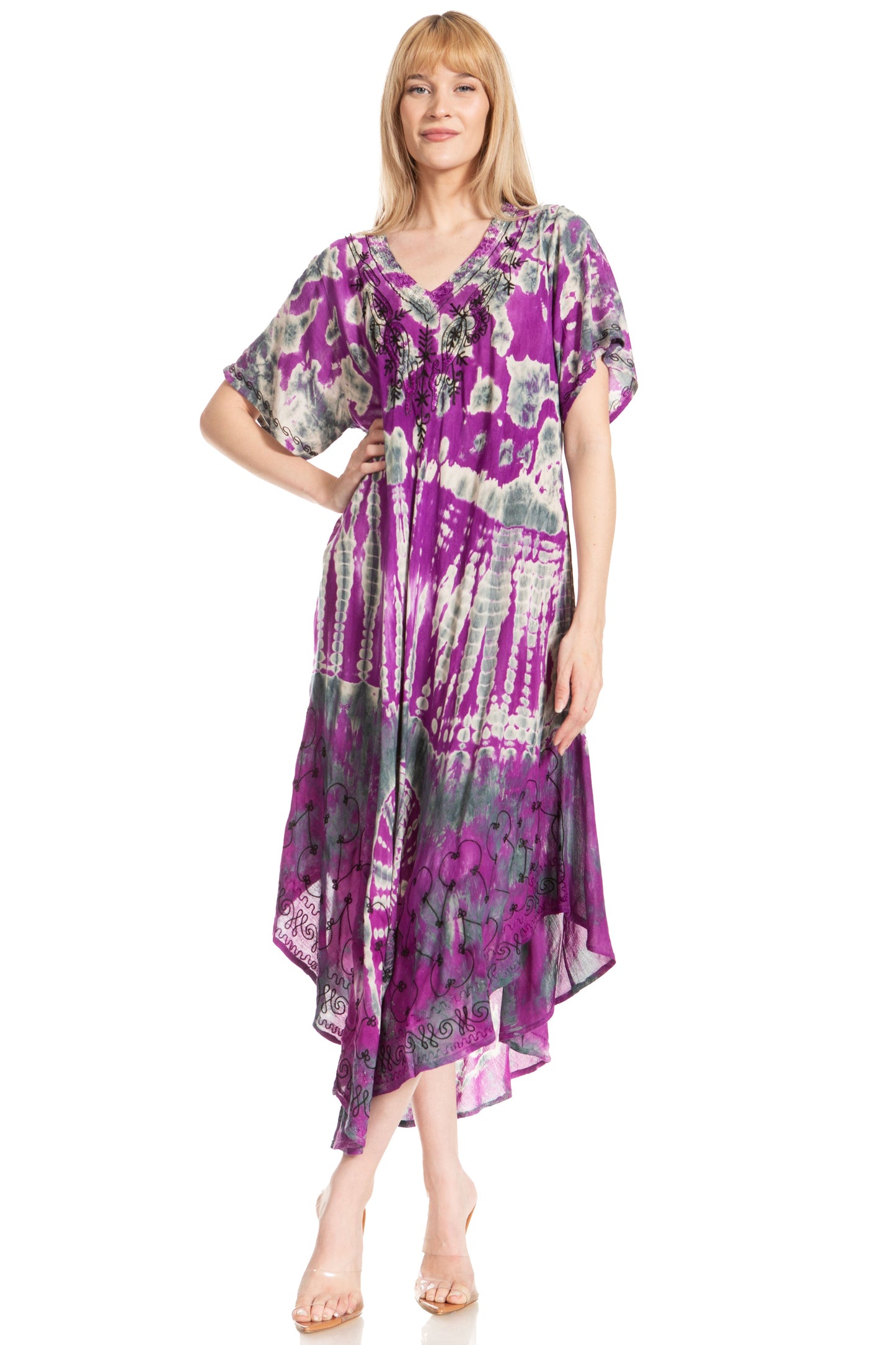 Sakkas Viveka Embroidered Caftan Dress - Concordia Style Boutique