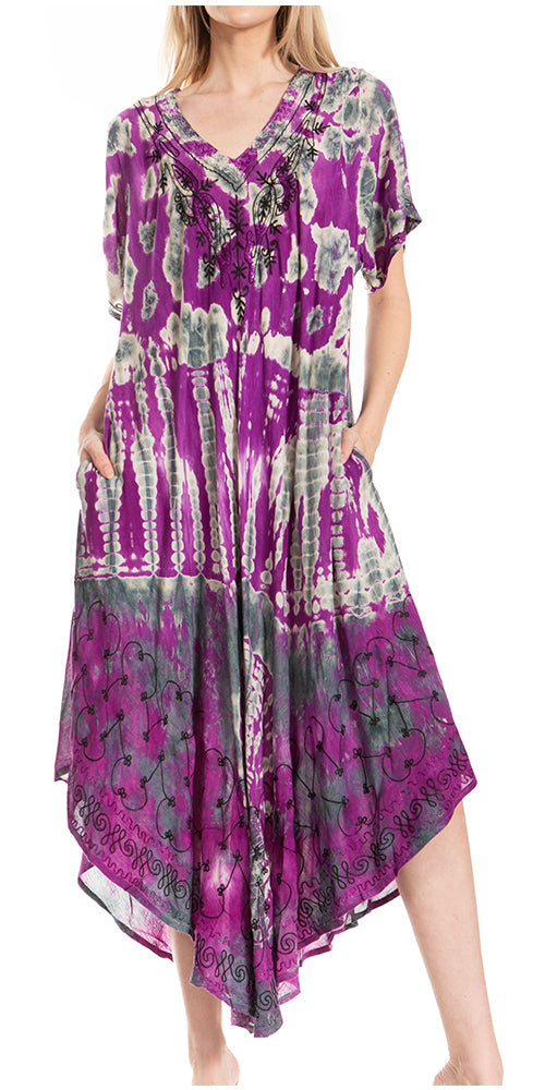 Sakkas Viveka Embroidered Caftan Dress - Concordia Style Boutique
