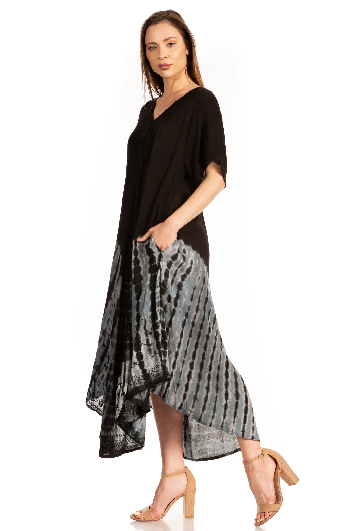 Sakkas Viveka Embroidered Caftan Dress - Concordia Style Boutique